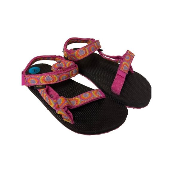 NEW! Teva Original Universal Pink Sandals Aztec Adjustable Shoes Girl's Size 5 - Picture 1 of 7